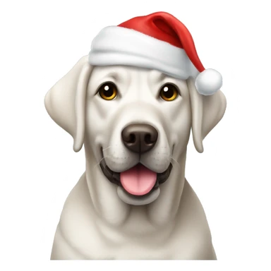 Silver Labrador with Santa hat sticker
