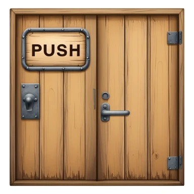 Door with a sign push sticker