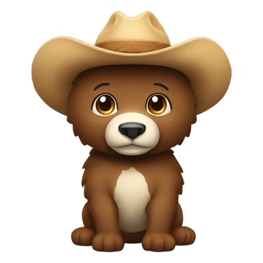 urso com chapeu de cowb sticker
