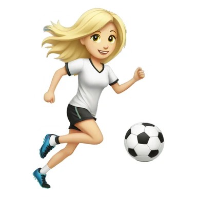 blond girl doing keepy uppies with a soccerball sticker