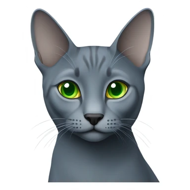 Russian blue with green eyes side profile full body seeing left side sticker