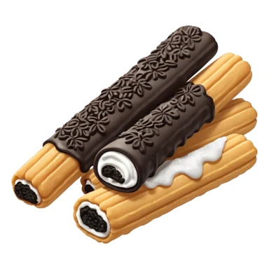 make the churros black like oreo cookie sticker