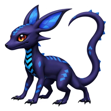 Gothic Colorful Salandit-Umbreon-Fakémon-hybrid-creature (full body)  sticker