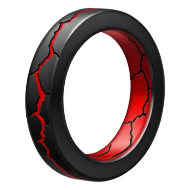 iOS sticker, cursed ring, black shades, red crack, minimal sticker