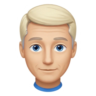 Avatar pic male gray hair blue eyes clean shaven blonde eyebrows high cheekbones sly smile long eyelashes sticker