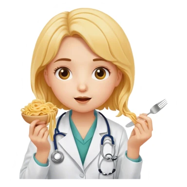 My little girlfriend Emmy, she is cute, is skinny, likes to eat pasta, is also a future doctor  sticker