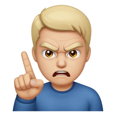 Angry face flipping off sticker