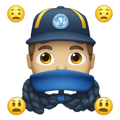 Un emoji de una persona con gorra azul marino que tenga escrito al frente la siglas PCAD sticker