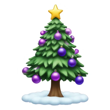 Christmas tree with purple décorations sticker