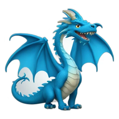 an entrepreneurial dragon, blue in color and with wings sticker