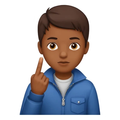 Ein Junge der Mittelfinger zeigt sticker