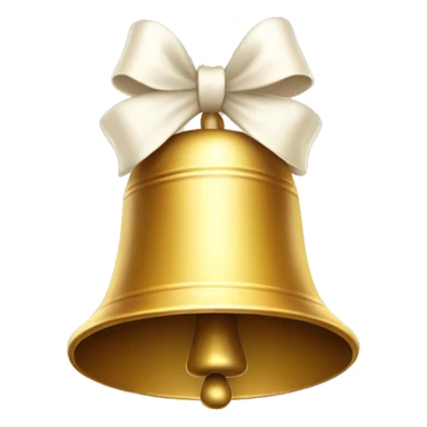 golden bell with little white bow on top sticker