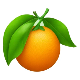 orange with green leaf sticker