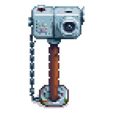pixel art retro cctv camera sticker