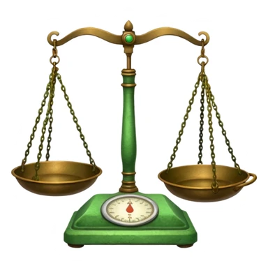 ,ancient Scales with Green Pans, sticker