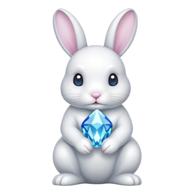 White Bunny with colours cristal sticker