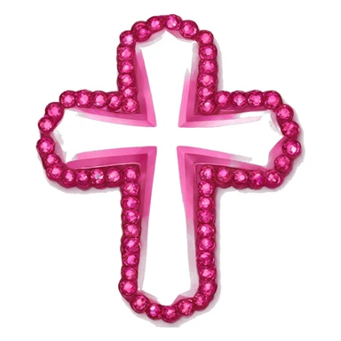 Pink cross strass sticker