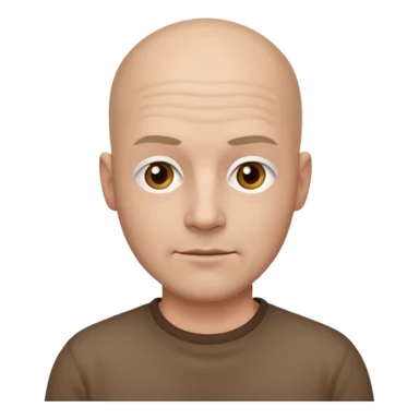 powder white skin bald man brown shirt sticker