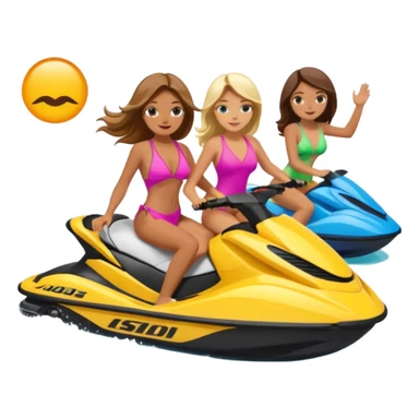 3 girls on a jet ski sticker