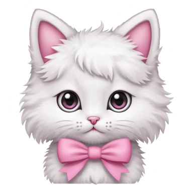 un gatito con un moño rosa sticker