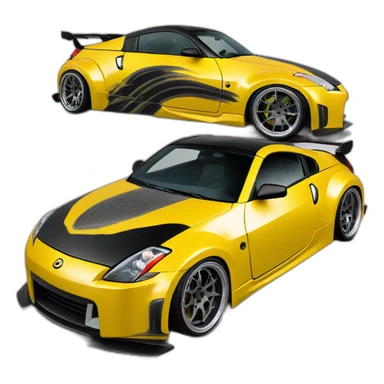 350z drift tuning yellow sticker