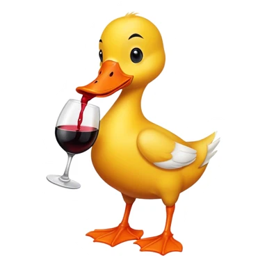 Yellow duck drinking wine  sticker