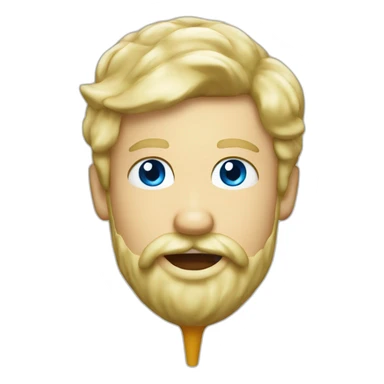 Blond man blue eyes beard Italian icecream sticker