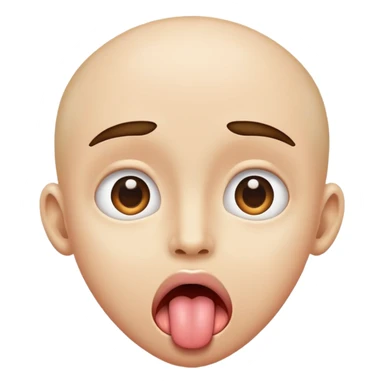 Eyes wide open with tongue sticking out  sticker