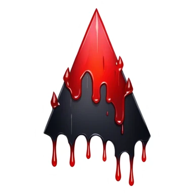 Black-red-crimson-gradient obsidian shard dripping blood  sticker