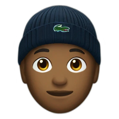 Black boy lacoste beanie with lacoste sticker