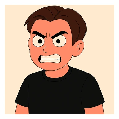 Change the color of the shirt to a uniform black color, keep everything else unchanged. sticker