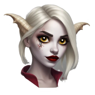 Dragon Jasmine in Harley Quinn style, oil paint, mysterious eyes, intricate lips, masterpiece portrait, odd perspective, beautiful, desirable, logical sticker