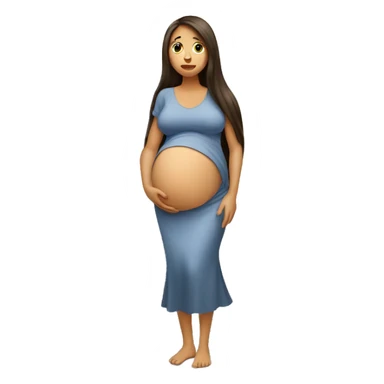 Pregnant women hungry with long hair sticker