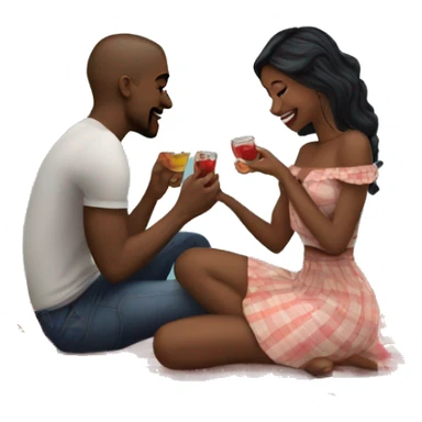 Romantic picnic date for beautiful tattooed couple sticker