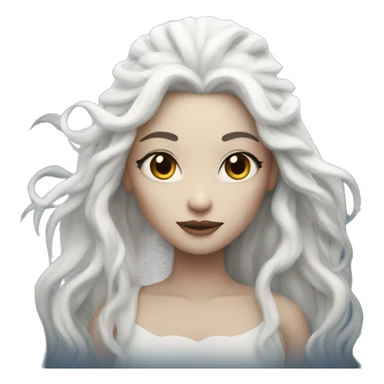 Moon goddess with long white hair  sticker