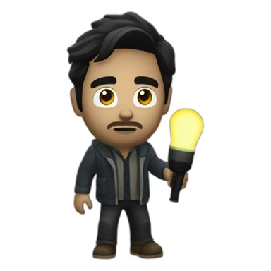 alan wake with flashlight sticker
