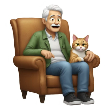 Old cat farting on a man sticker