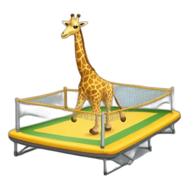 giraffe jumping on a trampoline sticker