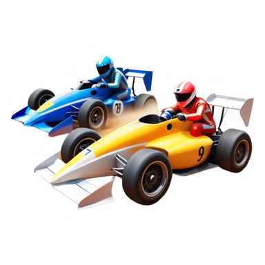 A sleek racing car and motorcycle speeding on a track, leaving a trail of dust behind. The scene captures the thrill of high-speed competition, with blurred motion and vibrant colors, highlighting the dynamic energy of motorsport. sticker