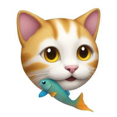 cat with fish tail sticker