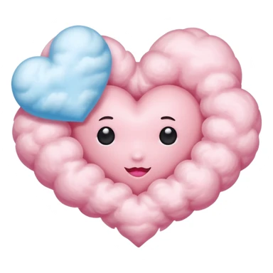 pink heart cloud sticker