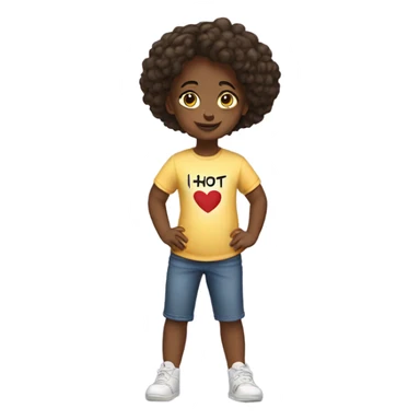 Girl wearing I love hot dads t shirt sticker