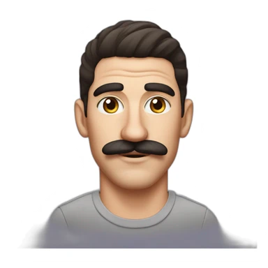 Andrew Schulz, mustache, combed back hair sticker