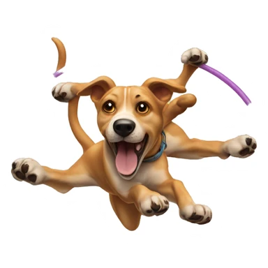 a three-headed dog jumping through a hoop sticker