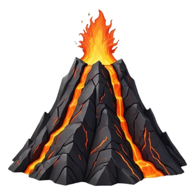 A volcano peak glowing with orange lava cracks. sticker