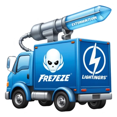  Mr. Freeze’s lightning Bug busters exterminators moving truck  sticker