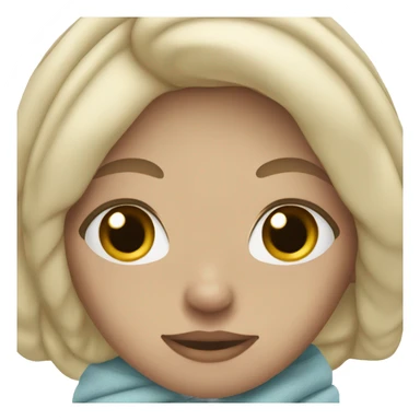 white girl with blonde hair wrapped in blanket sticker
