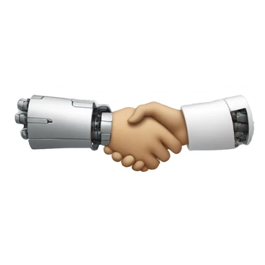 human and robot handshake sticker