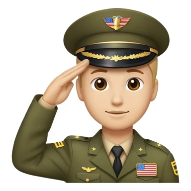 military grad emoji saluting the american flag in same profile as 🫡 sticker