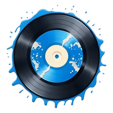  vinyl record blue  splatter  sticker
